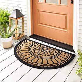 Half Round Door Mat, Non-slip Welcome Entrance Way Rug, Durable