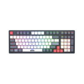 Clavier Mécanique de Jeu, Clavier Gaming, Panneau Entièrement Métallique 104 Touches, Clavier d'Ordinateur Silencieux avec Rétroéclairage LED Arc-en-ciel