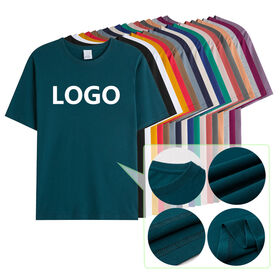 Venta al por mayor de camisetas de hombre de talla grande, 100% algodón, 190 g/m², con logo bordado, lisas y personalizables
