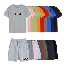 Ensemble T-shirt et Short d'été pour Homme, Style Jogger de Haute Qualité en Coton avec Logo Personnalisé, Ensemble 2 Pièces