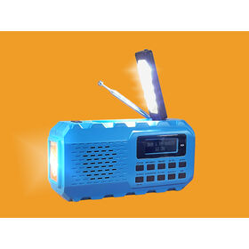 Radio à manivelle à énergie solaire, radio à manivelle d'urgence avec lampe  de poche et chargeur de téléphone portable, radio météo AM/FM NOAA