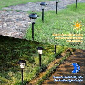 5 Pack de lampadaires solaires extérieurs, lumières solaires jardin  extérieur led paysage lumière / lampadaire pour cour / pelouse / cour /  allée / passerelle (acier inoxydable)