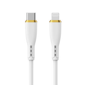 Pabrikan, Kabel Silikon yang Ditingkatkan, Putih Salju, Tahan Air, Sensasi Sentuhan Unik, Untuk Pengisian Daya Ponsel dan Transfer Data