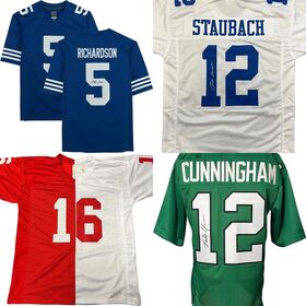 Buy Wholesale China Signed Authenticated American Football Uniforms Jersey  Mario Manningham Deebo Samuel Tommy Maddox Vince Papale & Autographed Jersey  at USD 6