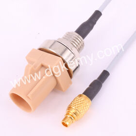 Fakra auf MMCX Stecker 1,37mm, Fakra SMB Stecker Frontplattenmontage Gewinde Wasserdicht Code I Beige auf MMCX Stecker 1,37mm, dick vergoldet