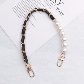 Pearls Purse Strap Crossbody Bag Chain Handbag Pearl Chain Decorative Bag  Strap Replacement (120cm)