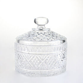 Glass Candy Dish with Lid Decorative Candy Bowl Crystal Covered Glass Candy  Jar - China Glassware and Glass Jar price