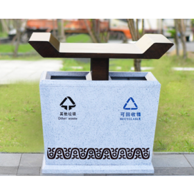 Wholesale Marble creative trash can ancient town scenic park marble rubbish creative trash can Marble Garbage Can