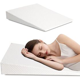 2pcs Memory Foam Bed Wedge Pillow Set for Back, Leg, and Knee Pain Relief -  Triangle Pillow with Removable Cover