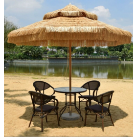 Factory price aluminium alloy straw umbrella for beach courtyard and park sunshade patio umbrella beach umbrella