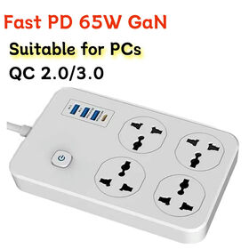 Regleta inteligente de monitoreo de energía con PD 65W USB C, protector de  sobretensiones 6 en 1 con 4 salidas inteligentes y PD 65 W USB C y 18 W USB