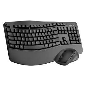 Ensemble Ergonomique Sans Fil 2.4G, Clavier et Souris Sans Fil Ultra Slim 2.4G, Souris USB Compacte Silencieuse