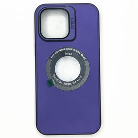 Silk Printing LOGO Metal Ring Design MagSafe Cell Phone Case with Camera Frame Stand Magnifying Lens for iPhone 12 13 14 15