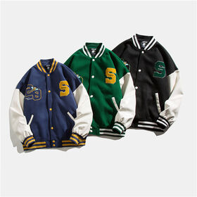 Source Customized Satin Baseball Jacket Varsity Jackets with Bulk Custom  Embroidery Wool Leather Sleeve Varsity Letterman Jacket on m.