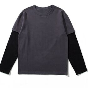 T-shirt à Manches Longues Double Couche Personnalisé Unisexe 2 en 1