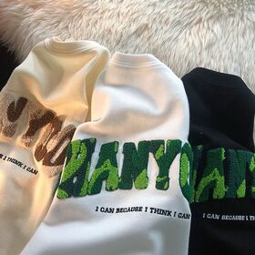 Kaos Pria Patch Chenille Berat Kustom OEM, Kaos Bordir Chenille Oversize Ukuran Plus Unisex