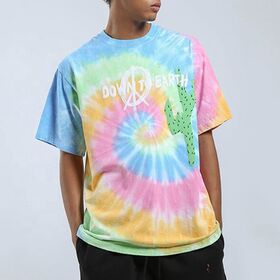 T-shirts Tie-Dye pour hommes en gros, T-shirts oversize imprimés personnalisés, T-shirts unisexes de haute qualité
