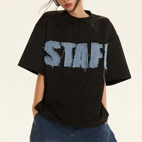 T-shirt Femme avec Patch Brodé, T-shirts Personnalisés avec Votre Propre Marque pour Femmes en Gros