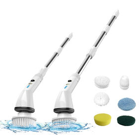 Buy Wholesale China Electric Brush Shower Cleaner Scrubber Cordless  Adjustable Handle Spin Scrubber Bathroom Tile & Brush at USD 13.45