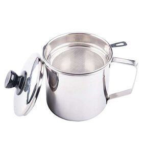 Bacon Grease Saver with Strainer,1.7L Kitchen Grease Container Fat  Separator for
