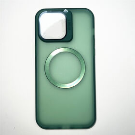 Metal Button Soft-touch CD Texture MagSafe Transparent Mobile Phone Case with Camera Frame Stand for iPhone 12 13 14 15