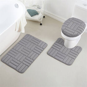 Olanly Bathroom Rugs Set 2 Pc Microfiber Bath Shower Mat U-Shaped