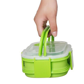 Buy Wholesale China Lunch Box Three-grid Lunch Box Outdoor Cutlery Silicone  Foldable Lunch Box Portable Sealed Lunch Box & Lunch Boxes at USD 2.9