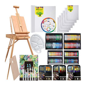 Art Supplies, 137 Piece Deluxe Wooden Art Set with Easel, Painting