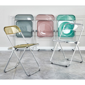 Chaise Pliante Transparente en Acrylique pour Salle à Manger