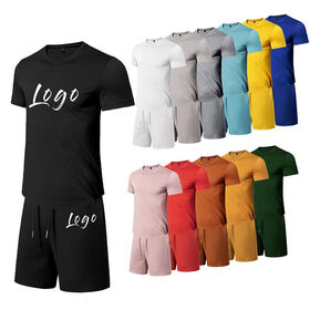 Ensemble T-shirt et Short pour Homme, Fabricant Personnalisé de Vêtements de Sport en Coton pour Jogging et Gym, Survêtement et Short 2 Pièces pour Streetwear