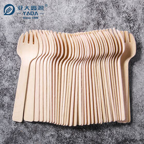 Disposable Wood Spork Biodegradable Birch Wooden Cutlery Natural Knife Spoon Fork Sporks 103