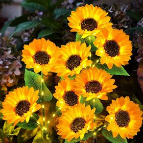 3 Heads Solar Sunflower Lights Artificial plants lights