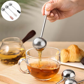 Customized ABS Rotating Handle 304 Stainless Steel Strainer Tea Infuser For Brewing Loose Leaf Tea