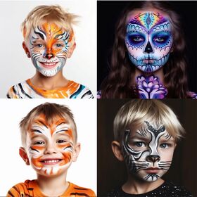 Face Paint Crayons for Kids, 16 Colors Non-Toxic Face & Body Painting Makeup Crayons, Great for World Cup Flag Face Paint, Birthdays Party