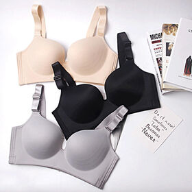 Girls Fashion Simple Solid Color Push up Wireless T-Shirt Bra