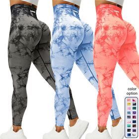 12 Wholesale Lady Textured Tie Dye Leggings In Assorted Colors - at 