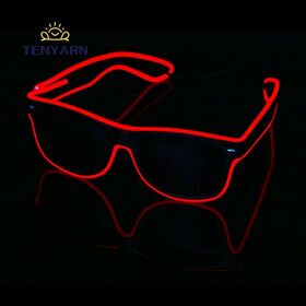 Neon LED Light Up Shutter Shaped Glow Glasses, Wireless El Glasses, El Wire  Fashion, Rave Costume Party, DJ Bright SunGlasses