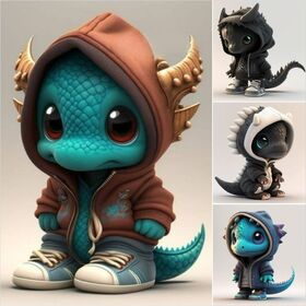 Cute Animal Decorative Figurines Mini Resin Dinosaur Sculpture mini Baby Dragon statue with hat