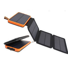MIQ Pengisi Daya Surya Portabel dengan Lampu LED, Power Bank Tenaga Surya Portabel Dual USB Pengisi Daya Surya Power Bank Seluler