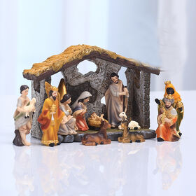Statue de la Nativité Ornement de Noël Jésus Poupée Miniature
