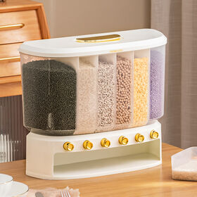 20Lb Airtight Rice Storage Container with Wheels, Dry Food Cereal Flour  Storage Bin Sealed Cat Dog Pet Food Tank Organizer Coffee