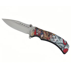 Fashion 3D Printing Sanding Treatment Folding Tactical Camping Survival Pocket Knife With ABS Handle