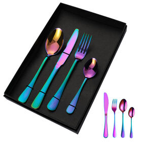Wholesale PVD Silverware Metal Matt Black Matte Cutlery Set