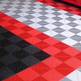 Plastic Garage Floor Mat for Car Wash Room, Interlocking Tiles