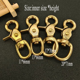 Heavy Duty Solid Brass Trigger Snap Key Clip Key Ring Brown