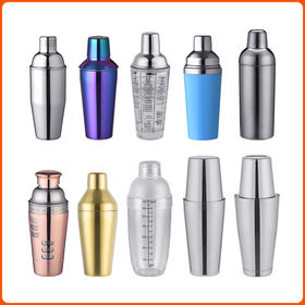 Vente en gros d'outils de bar à cocktails en acier inoxydable, shakers à cocktail en verre, shaker à cocktail gravé pour barman, shaker Boston