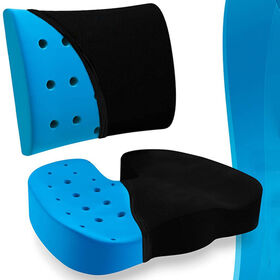 Memory Foam Seat Cushion/Back Cushion Combo, Gel Infused