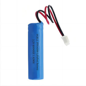 VCELL/OEM 3.2V 600mAh IFR14500-1S1P LiFePO4 Battery Pack with PCM for Solar Garden Light, Security Sensor, Smart Lock
