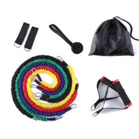 Wholesale 5 levels Resistance band work out 11 pcs resistance bands set with fabric covered for gym fitness