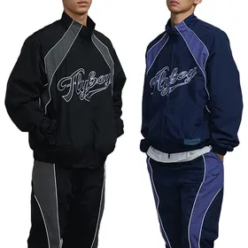 High Quality Custom Nylon Sublimation Gym Tracksuit Men Latest Design Sweatsuit Windbreaker Tracksuit
